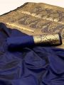 Ethnic Traditional Navy Blue Banarasi Silk Saree