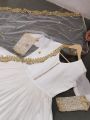 Authentic Ethnic Off White Embroidered Anarkali Gown Suit 