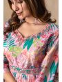 Elegant Festive Pink Chinnon Silk long Anarkali Style Gown