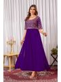 Elegant Ethnic Purple Anarkali Gown Suit