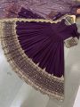Elegant Traditional Purple Embroidered Anarkali Gown Suit