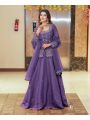 Elegant Festive Purple Shimmer Silk Lehanga Suit