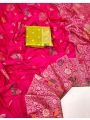 Traditional Festive Rani Pink Pure Dola Silk Saree
