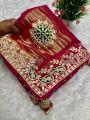 Ethnic Elegant Festive Rani Pink Pure Gaji Silk Bandhani Saree