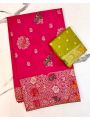 Traditional Festive Rani Pink Pure Dola Silk Saree