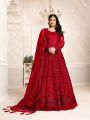 Elegant Festive Crimson Red Pure Gaji Silk Bandhani Saree