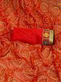 Festive Traditional Reddish Orange Viscose Georgette Saree