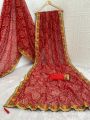 Elegant Ethnic Festive Red Viscose Georgette Saree