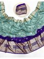 Elegant Traditional Rama Green Pure Viscose Georgette Saree