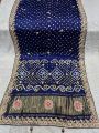 Authentic  Traditional Royal Blue Pure Gaji Silk Bandhani Saree