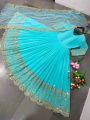 Elegant Festive Sky Blue Embroidered Anarkali Gown Suit