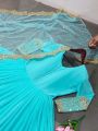 Elegant Festive Sky Blue Embroidered Anarkali Gown Suit
