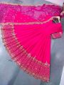 Elegant Ethnic Festive Vibrant Rani Pink Embroidered Anarkali Gown Suit