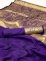 Ethnic Traditional Majestic Violet Banarasi Silk Saree