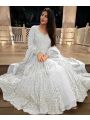 Auhentic White Faux Georgette Lehanga