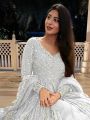Auhentic White Faux Georgette Lehanga