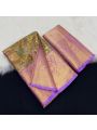 Bridal Kanjivaram Green and Purple Silk Saree