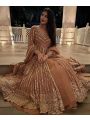 Authentic Brown Faux Geogrette Lehanga 