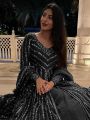 Authentic Black Faux Georgette Lehanga 