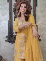 Ethnic Yellow Mirror Work Sharara Suit