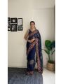 Authentic Dark Blue Georgette Saree 