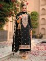 Heavy Traditional Black With Embroidered Plazo Suit