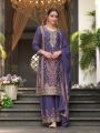 Heavy Elegant Traditional Purple Plazo Suit