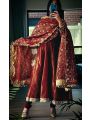 Ethnic Festival Traditional Royal Maroon Burberry Silk Anarkali Suit