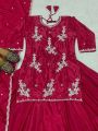 Deep Maroon Natural Crepe Silk Lehanga Set 