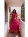 Hot Pink Embroidered Georgette Lehanga Set