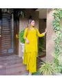 Authentic Ethnic Elegant Lime Green Stain Silk Farshi Suit