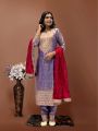 Ethnic Traditional Festive Lilac Fendi Silk Straight Suit