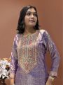 Ethnic Traditional Festive Lilac Fendi Silk Straight Suit