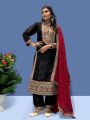 Authentic Elegant Traditional Black Fendi Silk Straight Suit