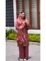 Elegant Traditional Festive Rose Gold Chinnon Silk Plazo Suit