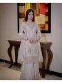 Authentic Traditional Ivory Chinnon Silk Plazo Suit