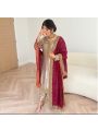 Authentic Elegant Traditional Gold Silk Plazo Suit