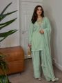 Ethnic Elegant Traditional Mint Green Sharara plazo Suit