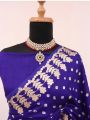 Royal Blue Gaji Silk Bandhani Saree 