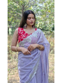 Beautiful Lavender Tabby Organza Silk Saree