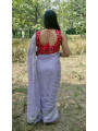 Beautiful Lavender Tabby Organza Silk Saree
