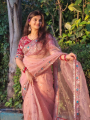 Pure Pink Organza Silk Saree