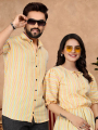 Ethnic Traditional Couple Combo Men's Shirt & Female Tunic Combo Set