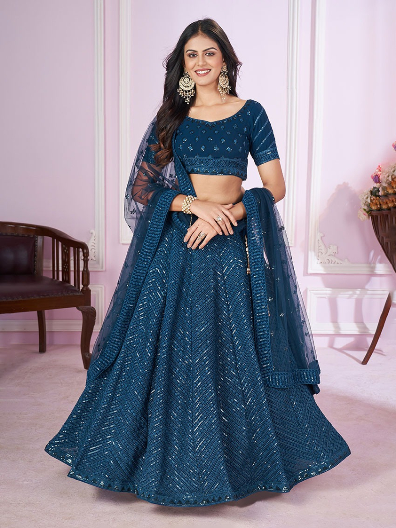 Designer Ethnic Festive Traditional Rama Georgette Lehanga Suit