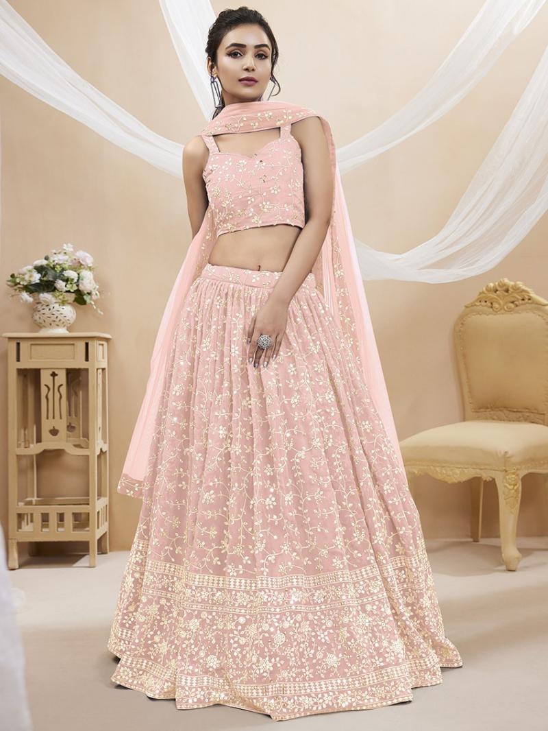 Traditional Ethnic Elegant Festive Georgette Lehanga Suit