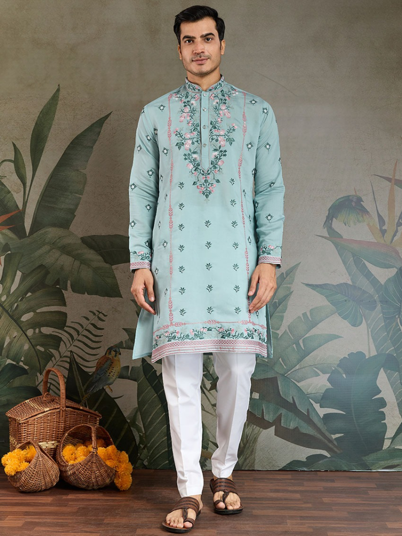 Designer Elegant Ethnic Viscose Silk Kurta Pajama Set