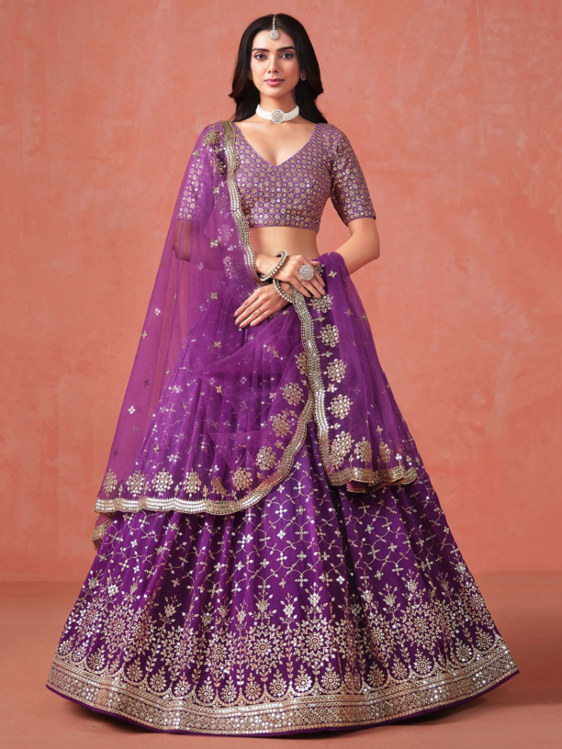 Authentic Elegant Ethnic Traditional Georgette & Soft Net Lehanga Suit