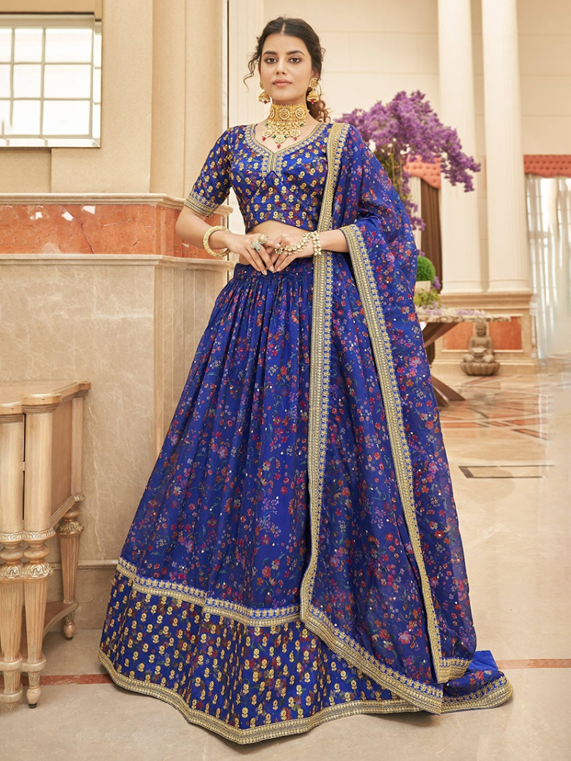 Authentic Traditional Elegant Ethnic Organza & Art Silk  Lehanga Suit