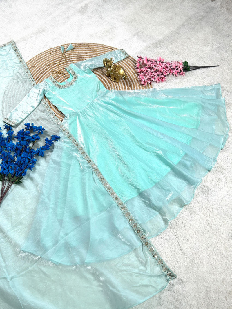 Elegant Traditional Aqua Blue Kids Suit