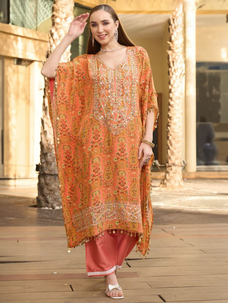 Pure Premium Crepe  Silk Kaftan